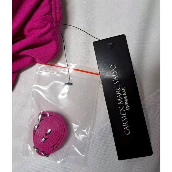 NWTCarmen Marc Valvo One-Shoulder Side-Cutout One-Piece Swimsuit Women's Size 10 - Picture 12 of 13